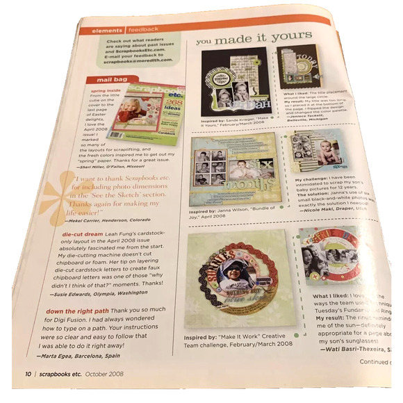 Scrapbooks Etc October 2008 Magazine Fall layouts eyelets halloween crafts treat - Picture 5 of 9